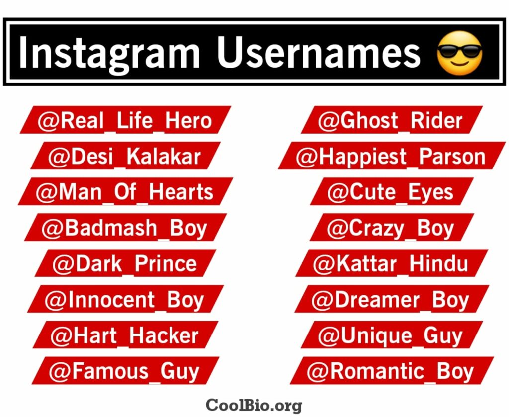 Username For Instagram For Boys