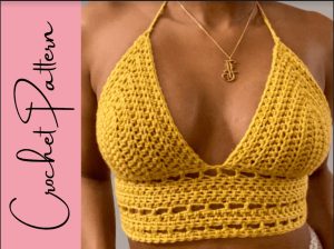 a yellow crochet crop top